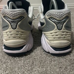 ASICS Gel-Nimbus 14 Cream and Gray Running Shoes